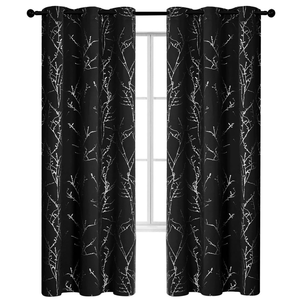 ZOPZO Curtains & Valances, Black
