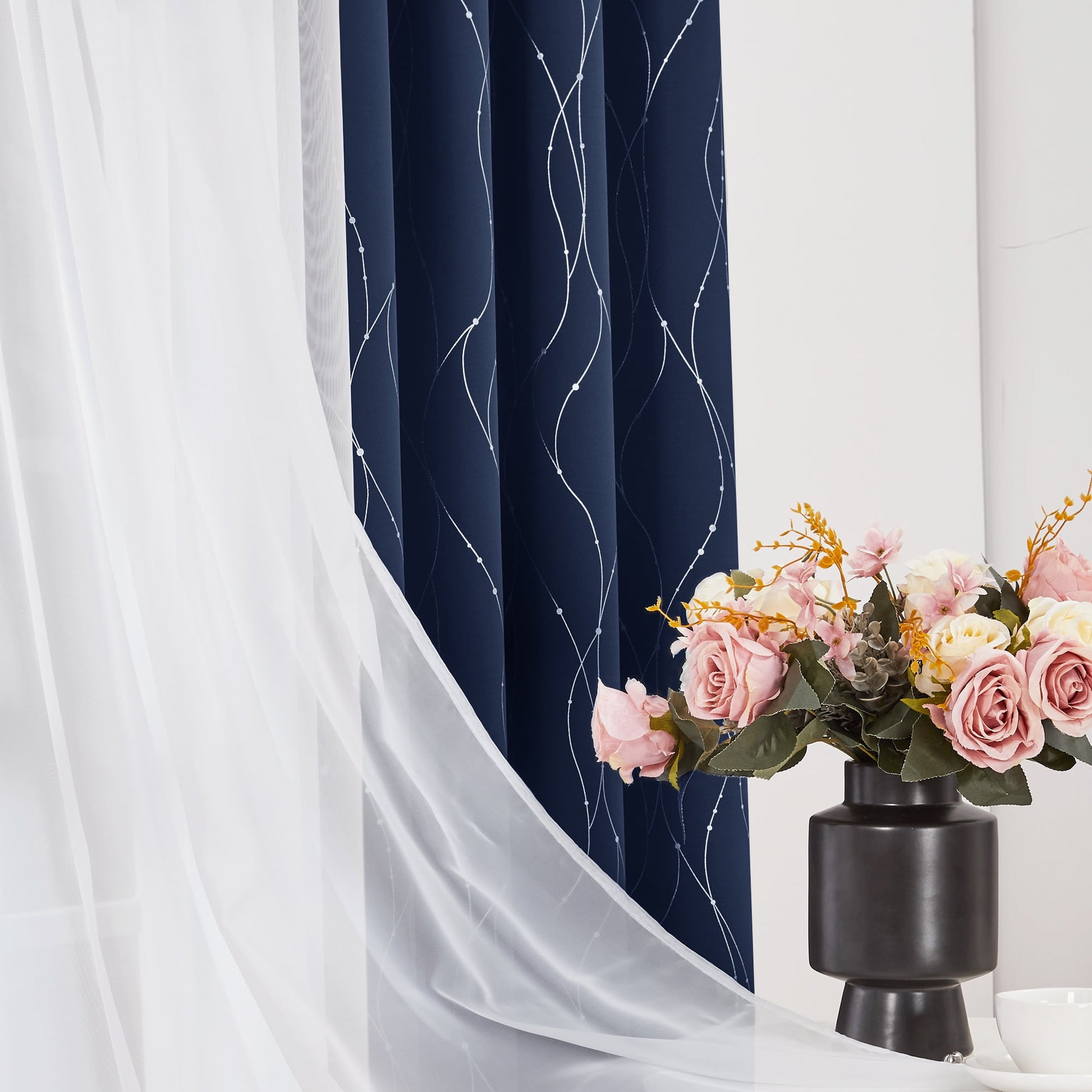 Navy Blue-White