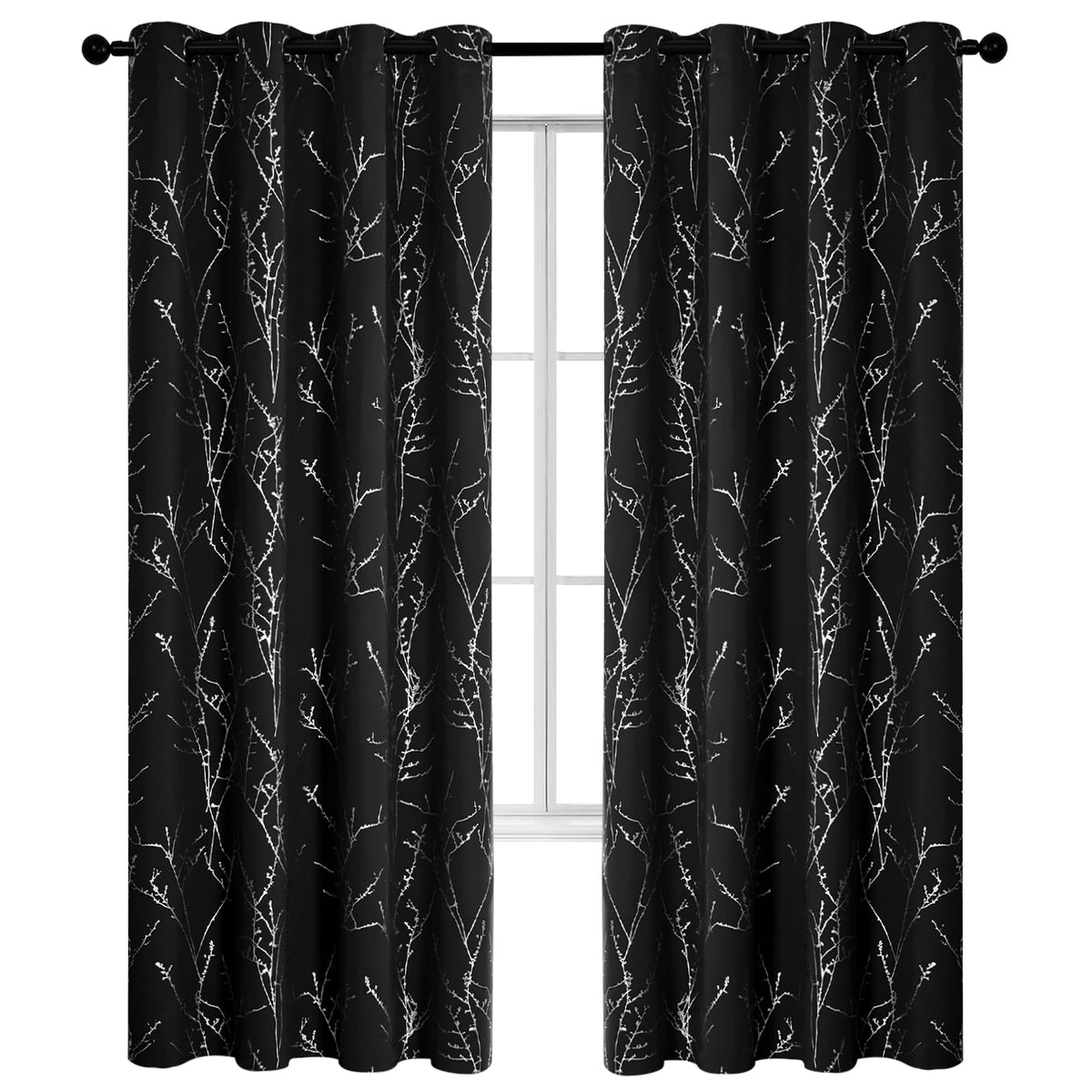 ZOPZO Curtains & Valances, Black