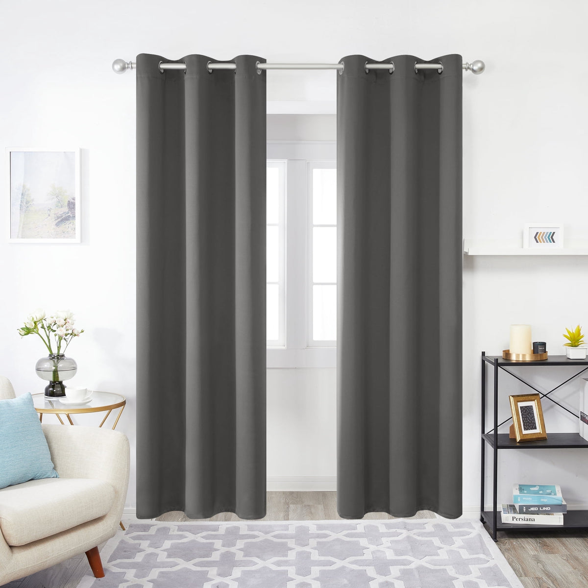 ZOPZO Curtains & Valances, Light Gray
