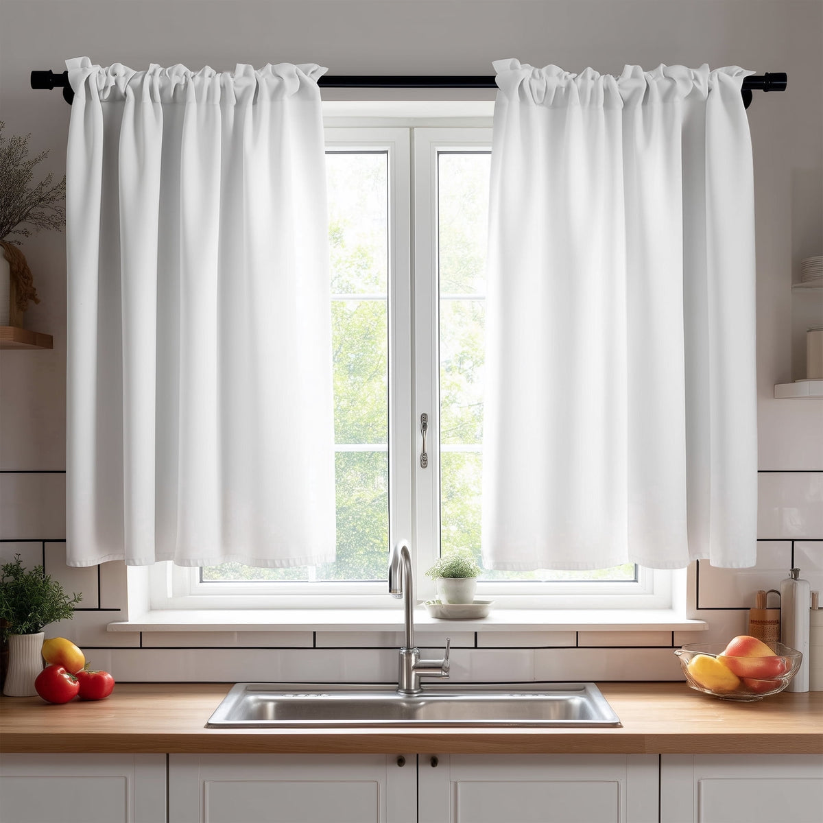 ZOPZO Curtains & Valances, Pure White