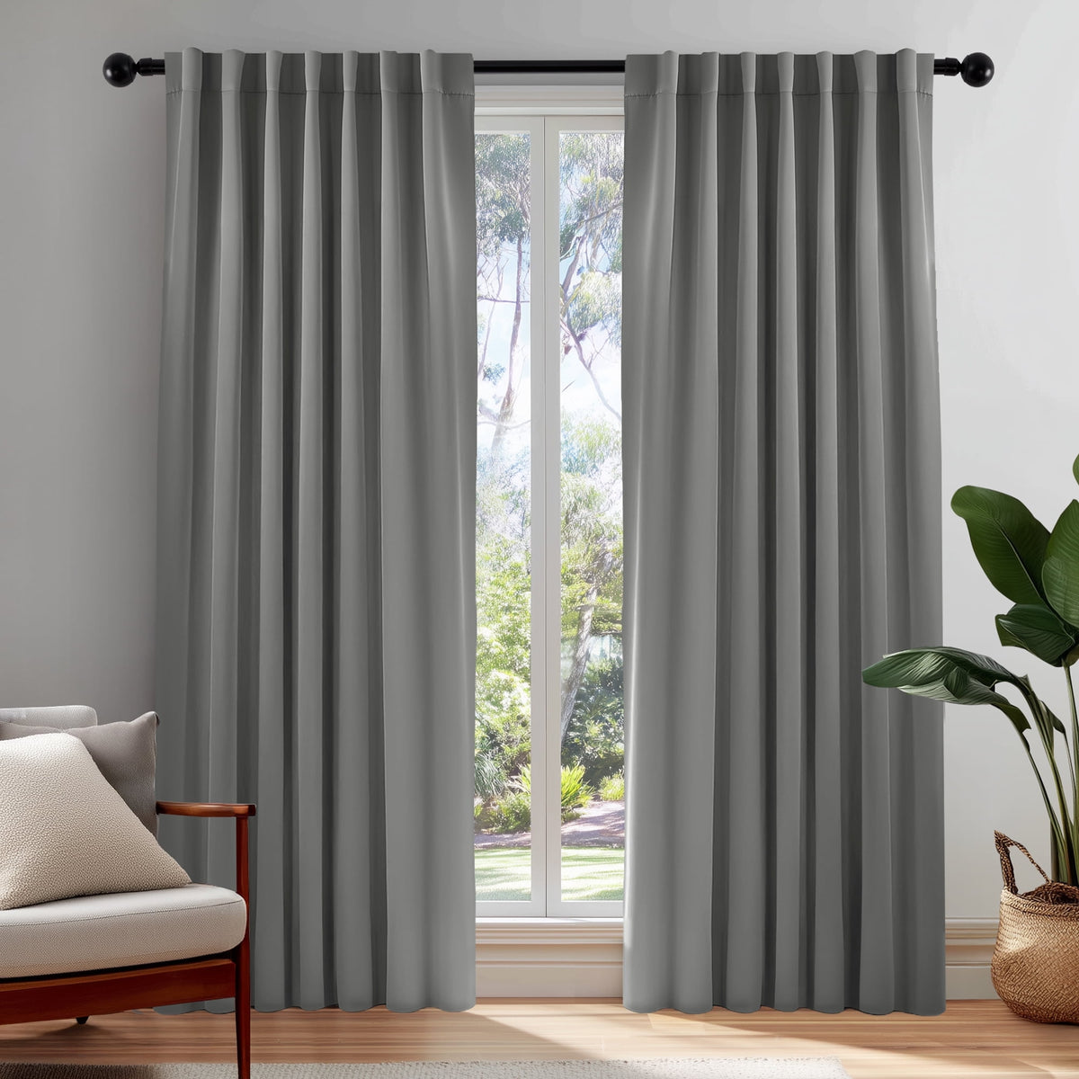 ZOPZO Curtains & Valances, Light Gray