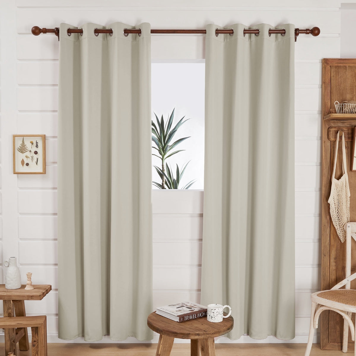 ZOPZO Curtains & Valances, Light Beige