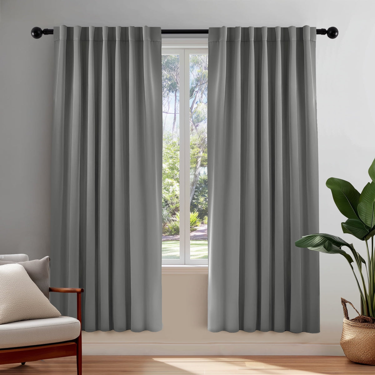 ZOPZO Curtains & Valances, Light Gray