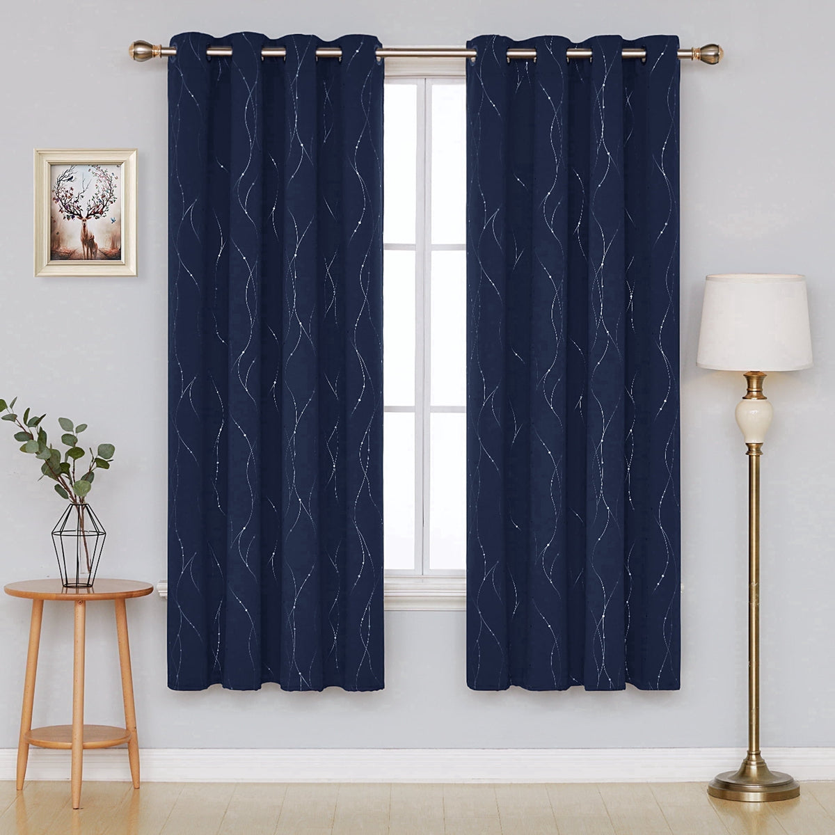 ZOPZO Curtains & Valances, Navy Blue
