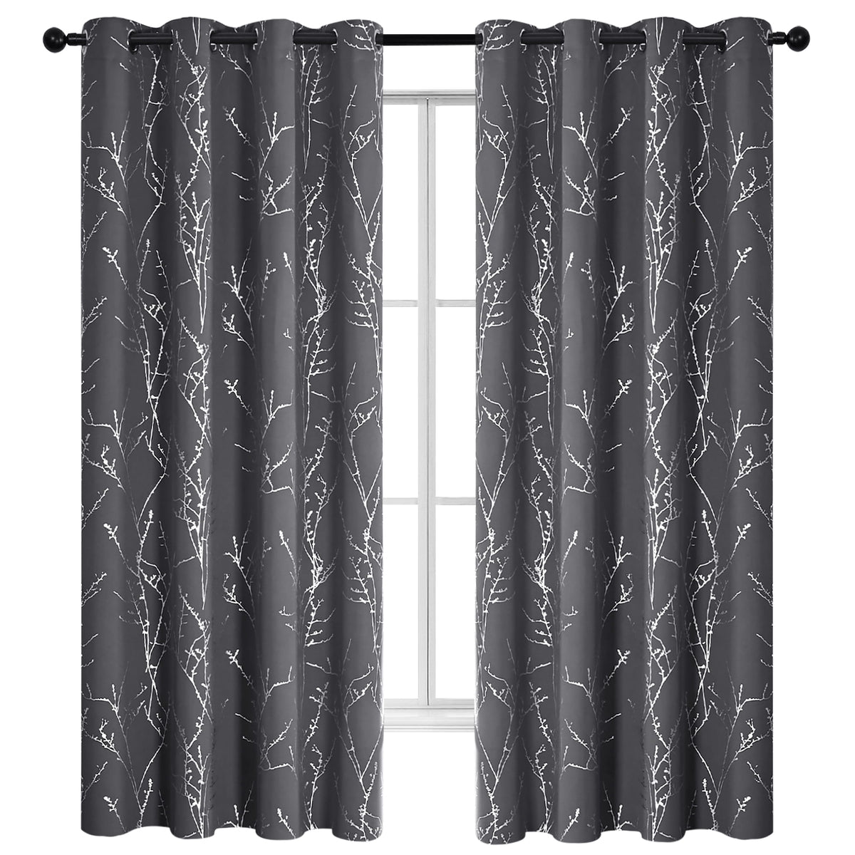 ZOPZO Curtains & Valances, Dark Gray