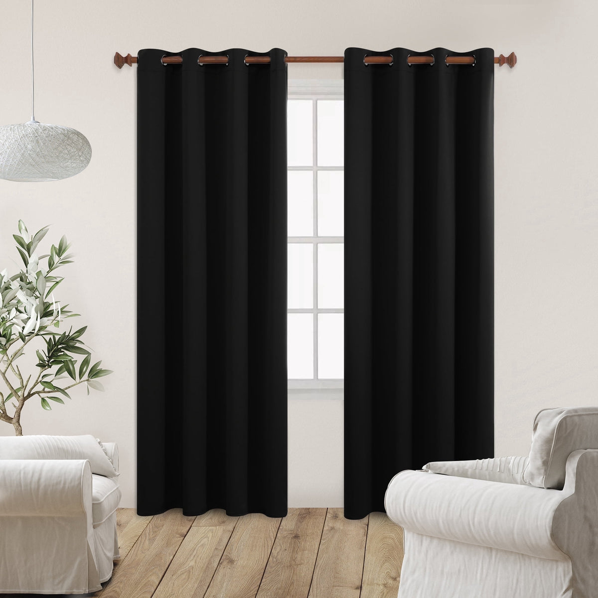 ZOPZO Curtains & Valances, Black