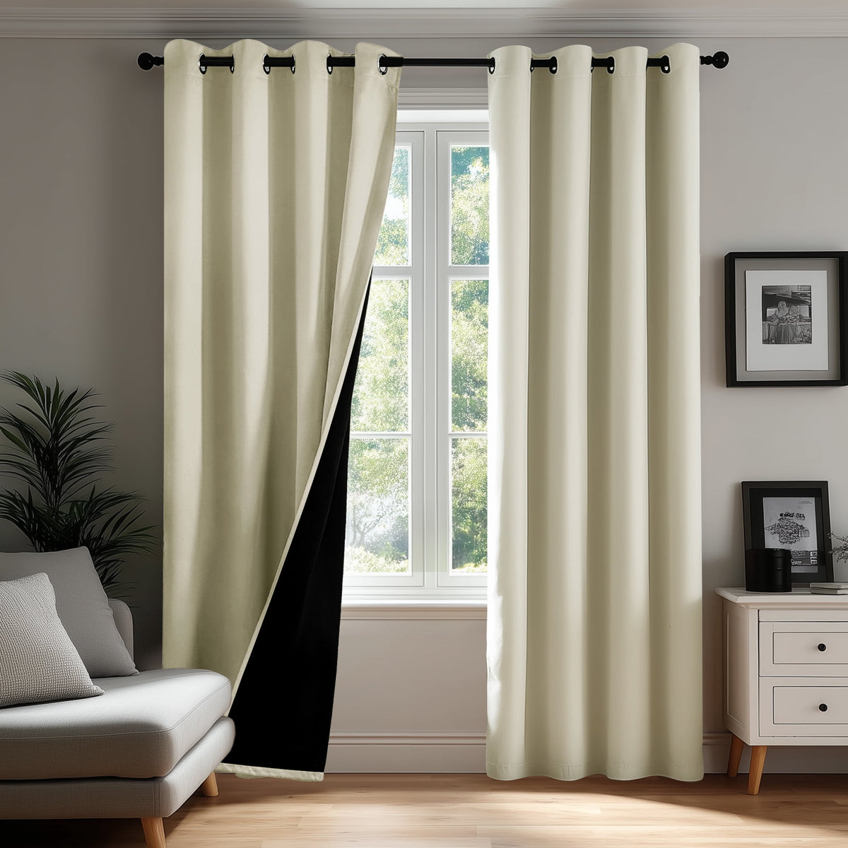 ZOPZO Curtains & Valances, Dark Beige