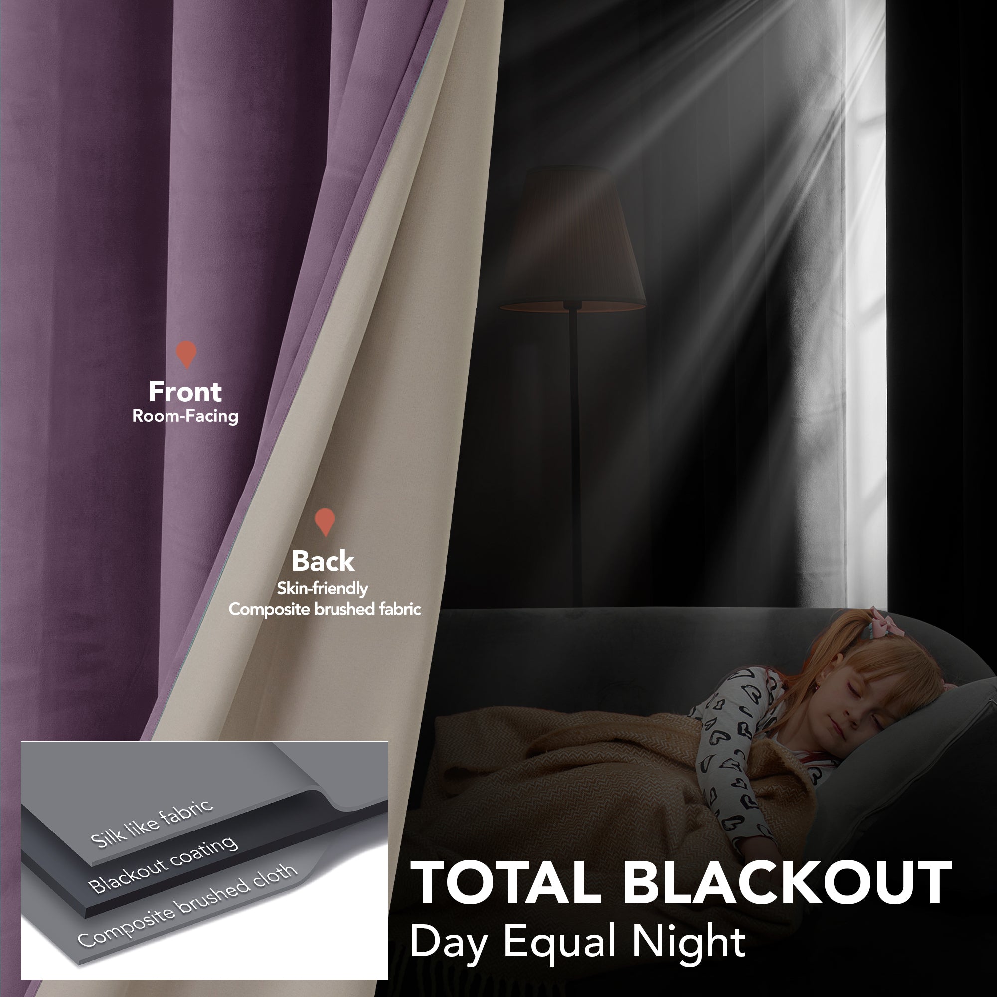 Deconovo Velvet Blackout Curtains – 2 Panels, Thermal, Grommet Top