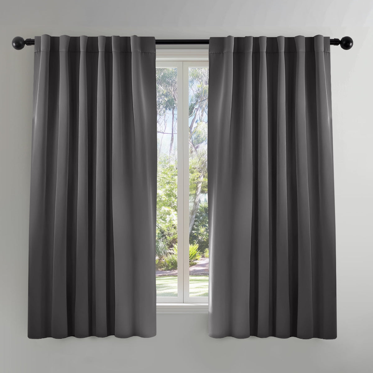 ZOPZO Curtains & Valances, Dark Gray