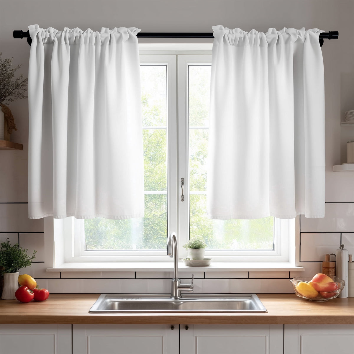 ZOPZO Curtains & Valances, Pure White
