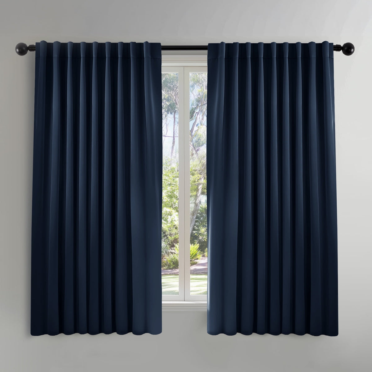 ZOPZO Curtains & Valances, Navy Blue