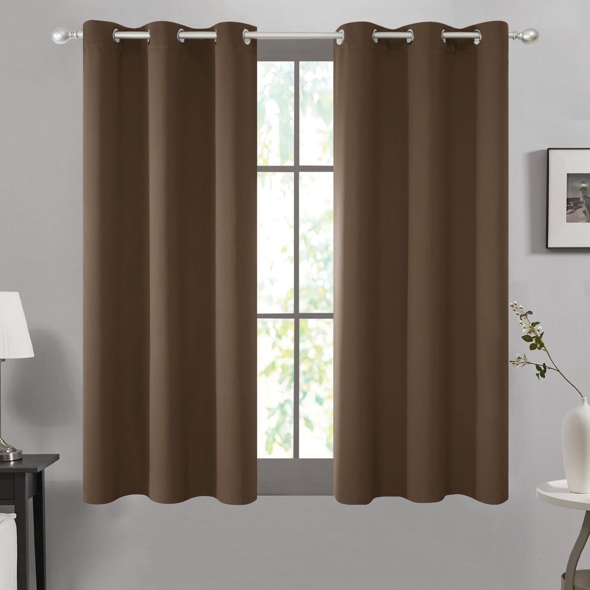 ZOPZO blackout curtain, Brown, 42W x 63L inches, 1 panel