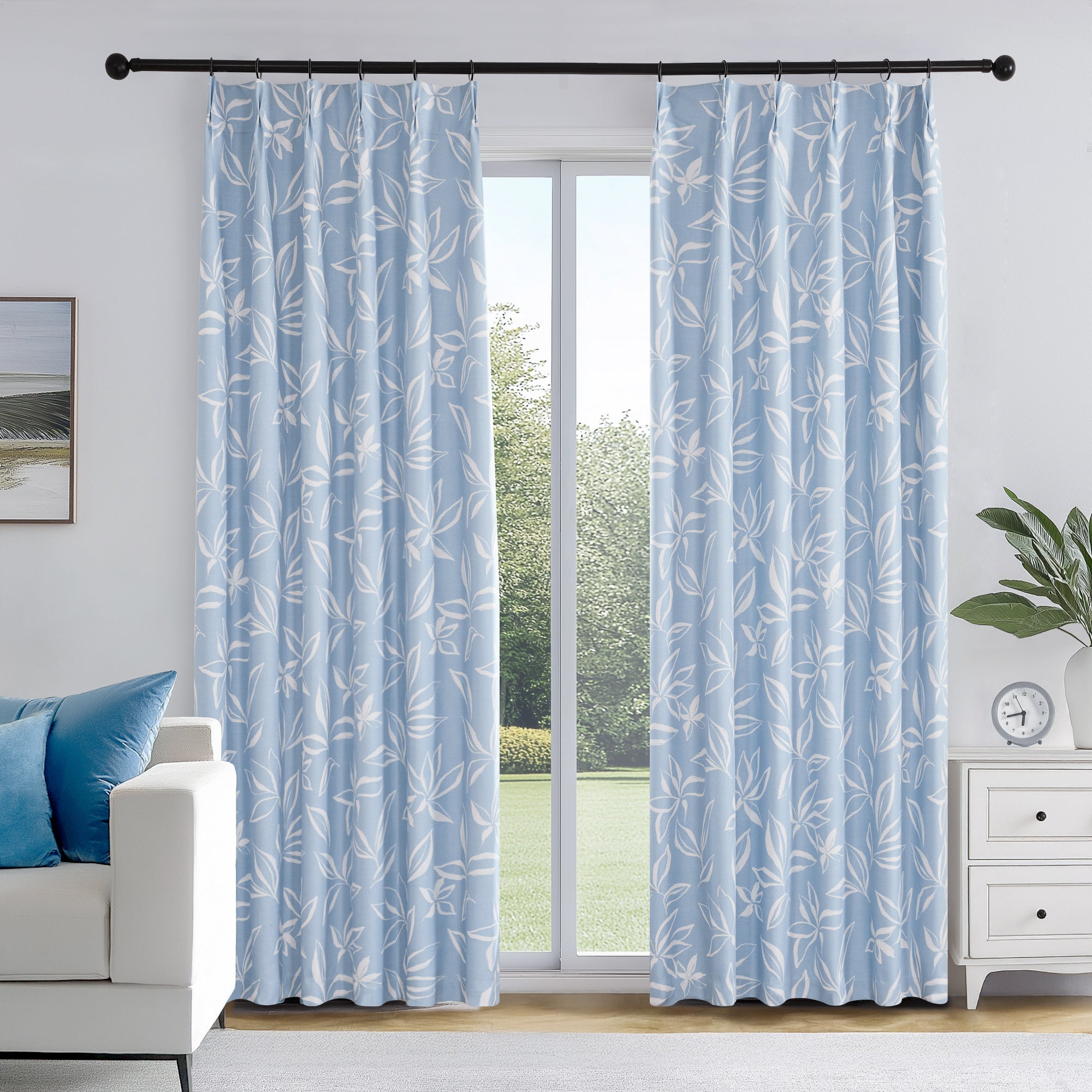 Deconovo Recycled Blackout Curtains, Pinch Pleat, 2 Panels