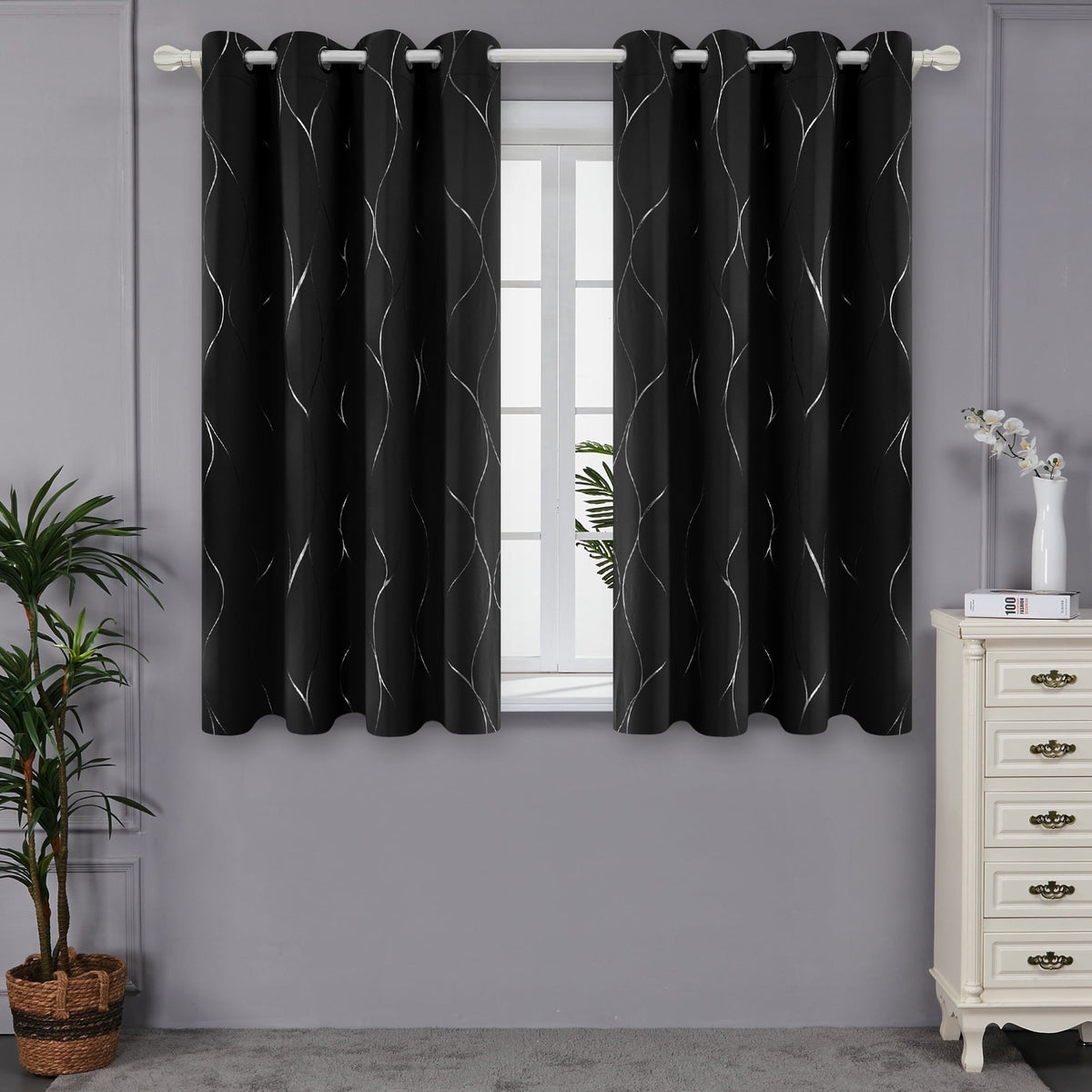 ZOPZO Curtains & Valances, Black
