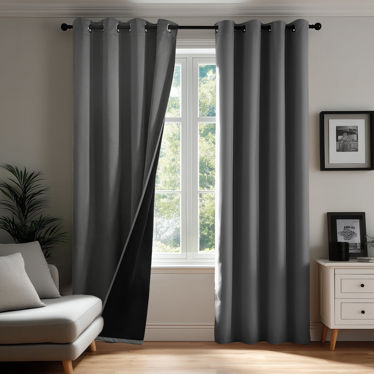 ZOPZO Curtains & Valances, Dark Gray