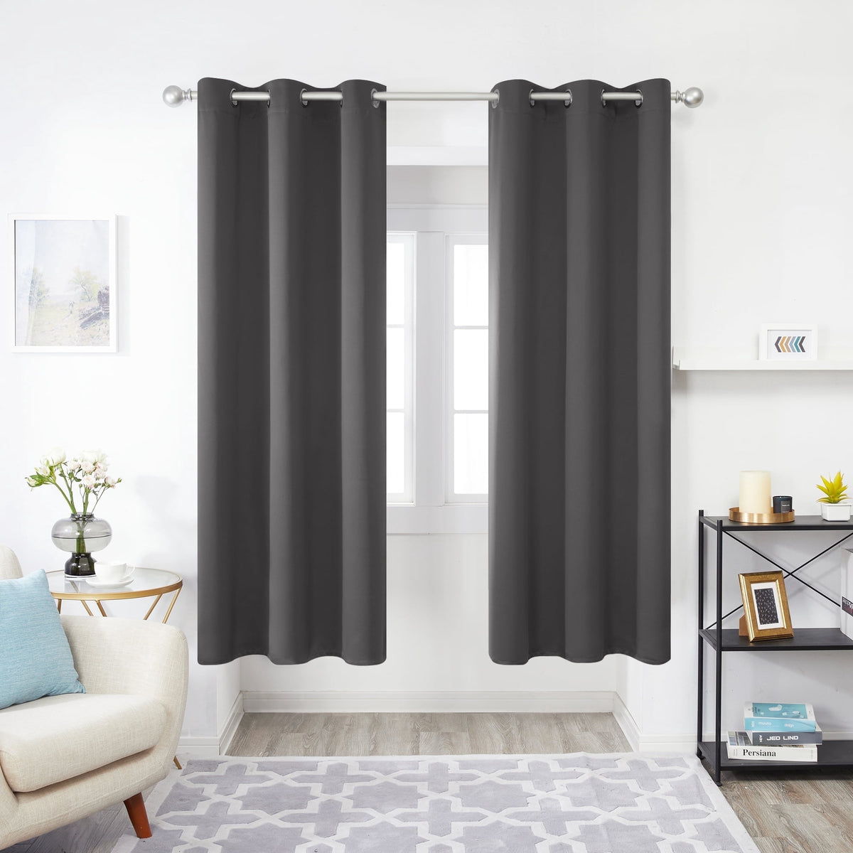 ZOPZO Curtains & Valances, Dark Gray