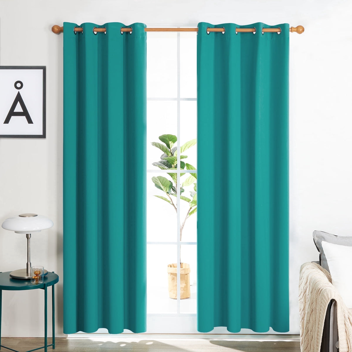 ZOPZO Curtains & Valances, Turquoise