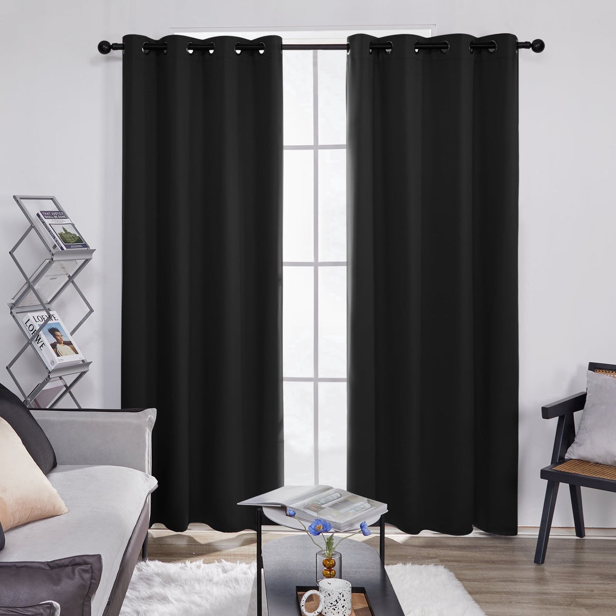 ZOPZO Curtains & Valances, Black