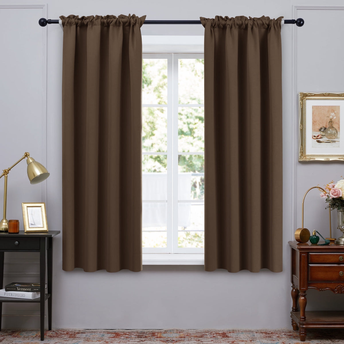 ZOPZO Curtains & Valances, Brown