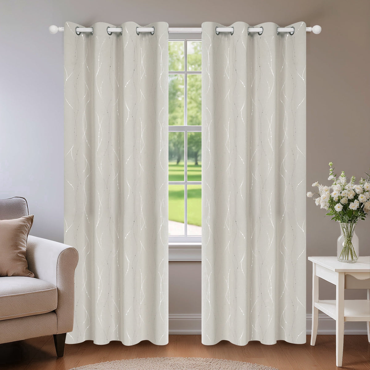 ZOPZO Curtains & Valances, Light Beige