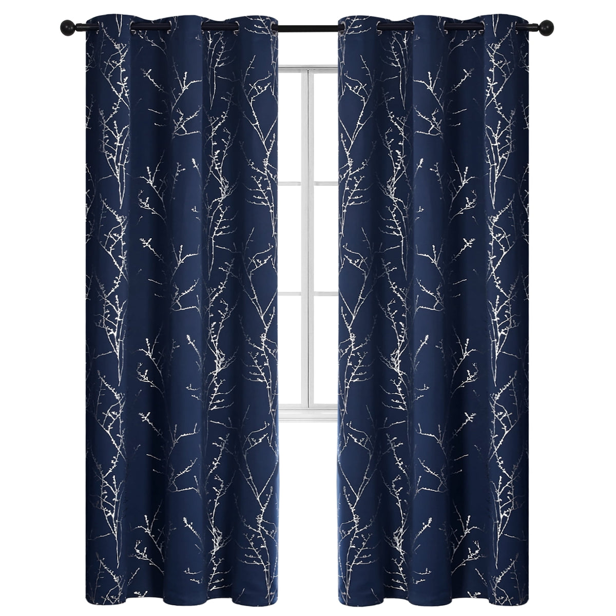 ZOPZO Curtains & Valances, Navy Blue