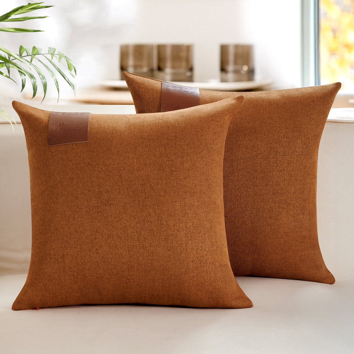 ZOPZO Decorative Pillow Covers, Pumpkin Orange