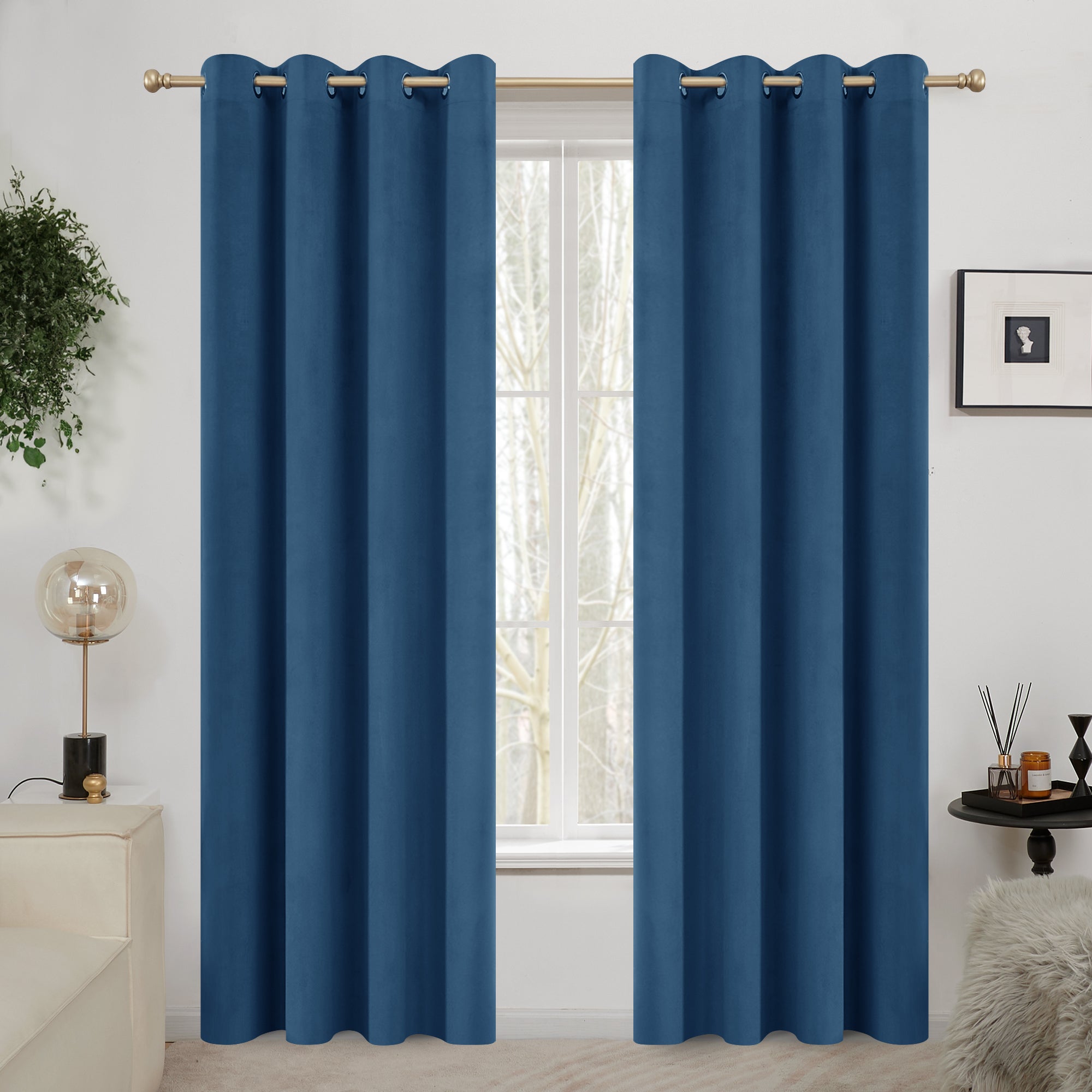 Deconovo Velvet Blackout Curtains – 2 Panels, Thermal, Grommet Top