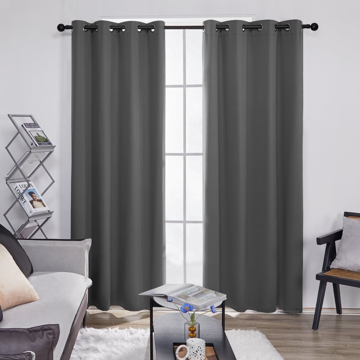 ZOPZO Curtains & Valances, Dark Gray