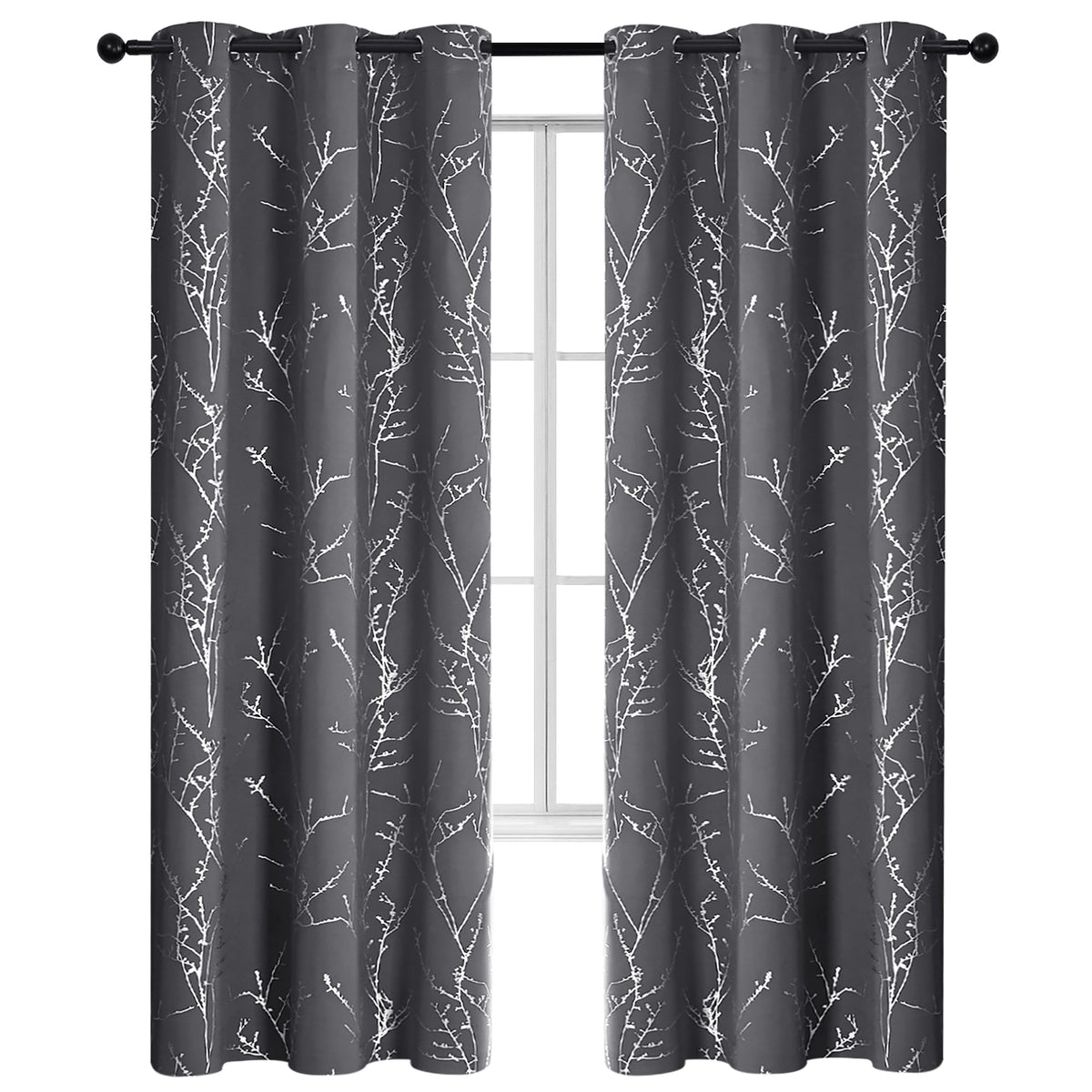 ZOPZO Curtains & Valances, Dark Gray