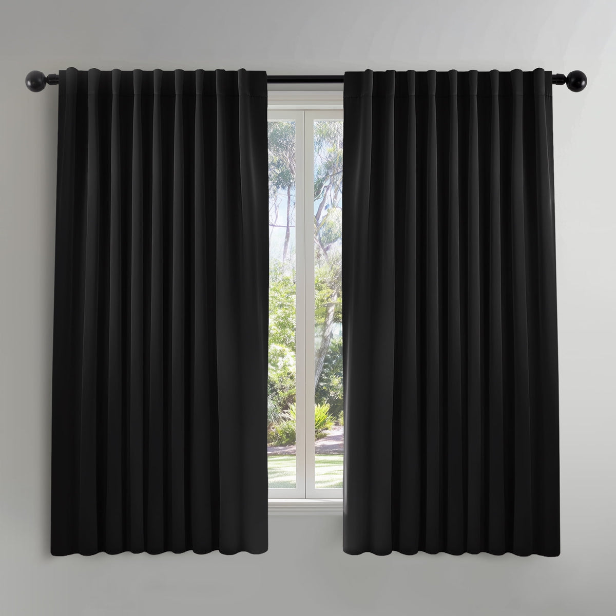 ZOPZO Curtains & Valances, Black