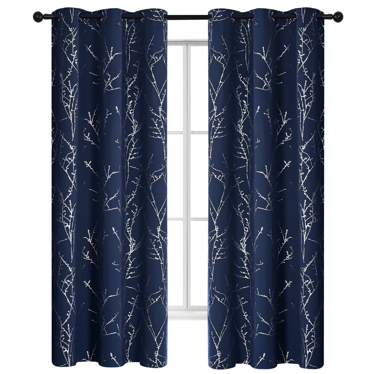 ZOPZO Curtains & Valances, Navy Blue