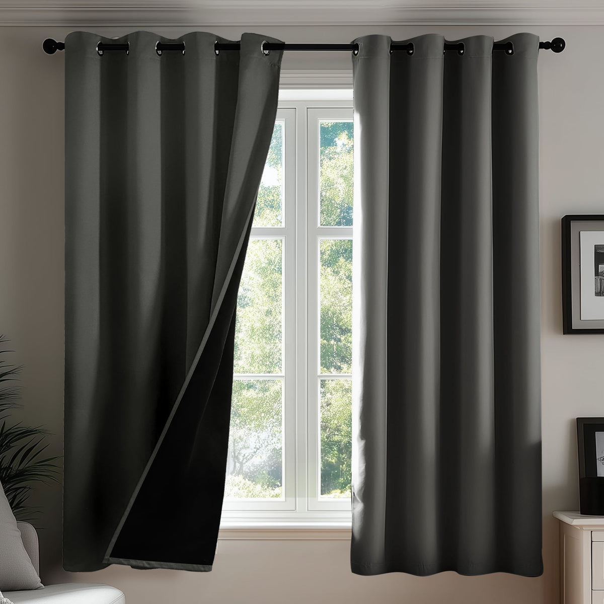 ZOPZO Curtains & Valances, Light Gray