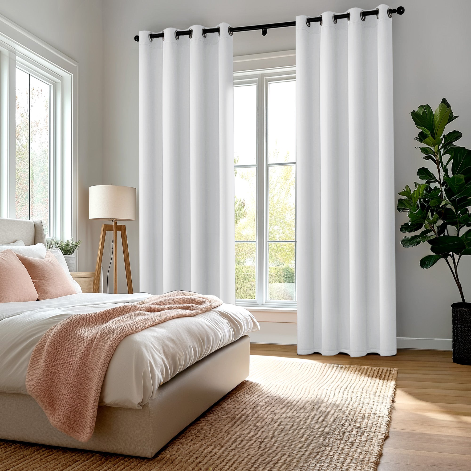 Deconovo Blackout Curtains for Bedroom & Living Room, Thermal Insulated Room Darkening Drapes, Grommet Panels Set of 2