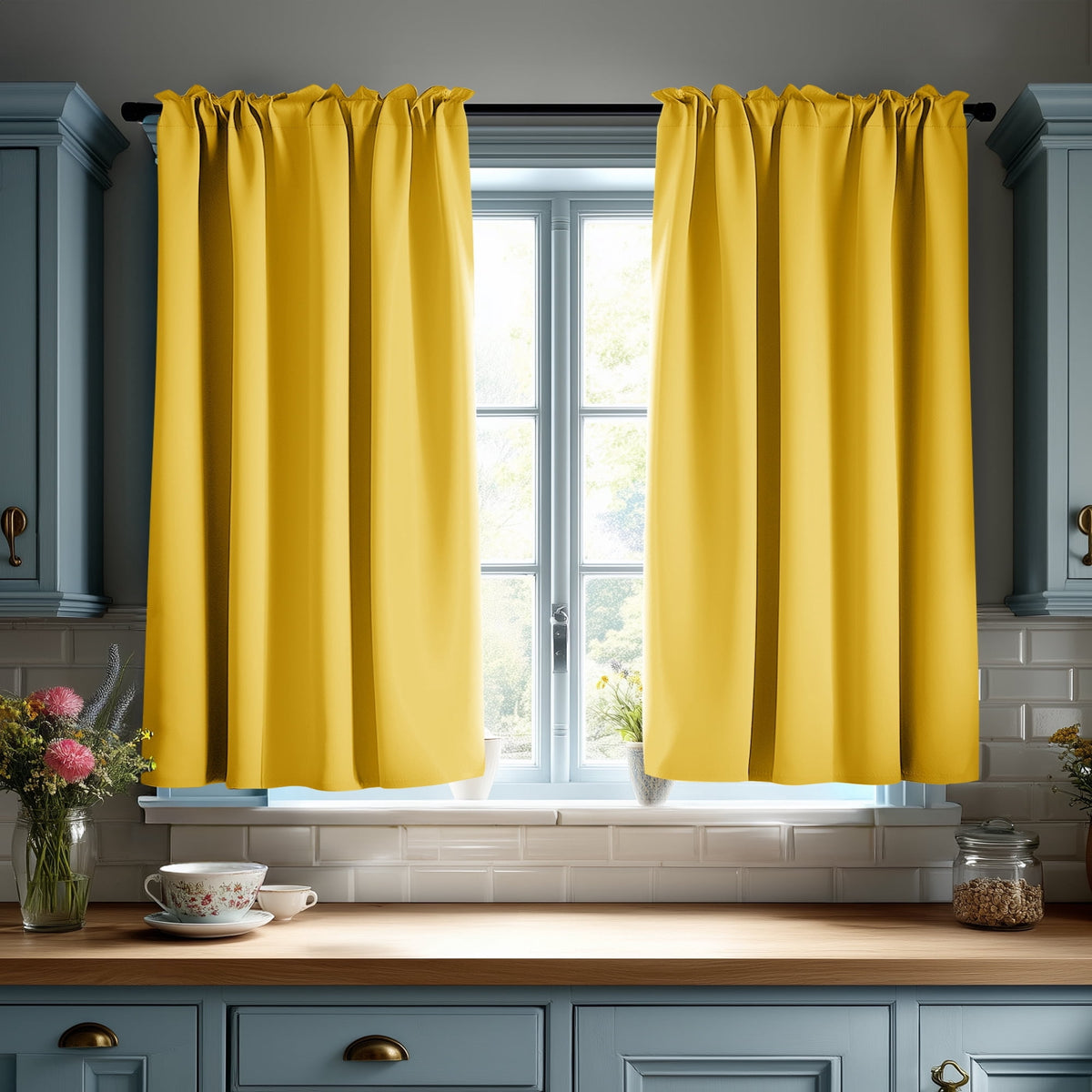 ZOPZO Curtains & Valances, Lemon Yellow
