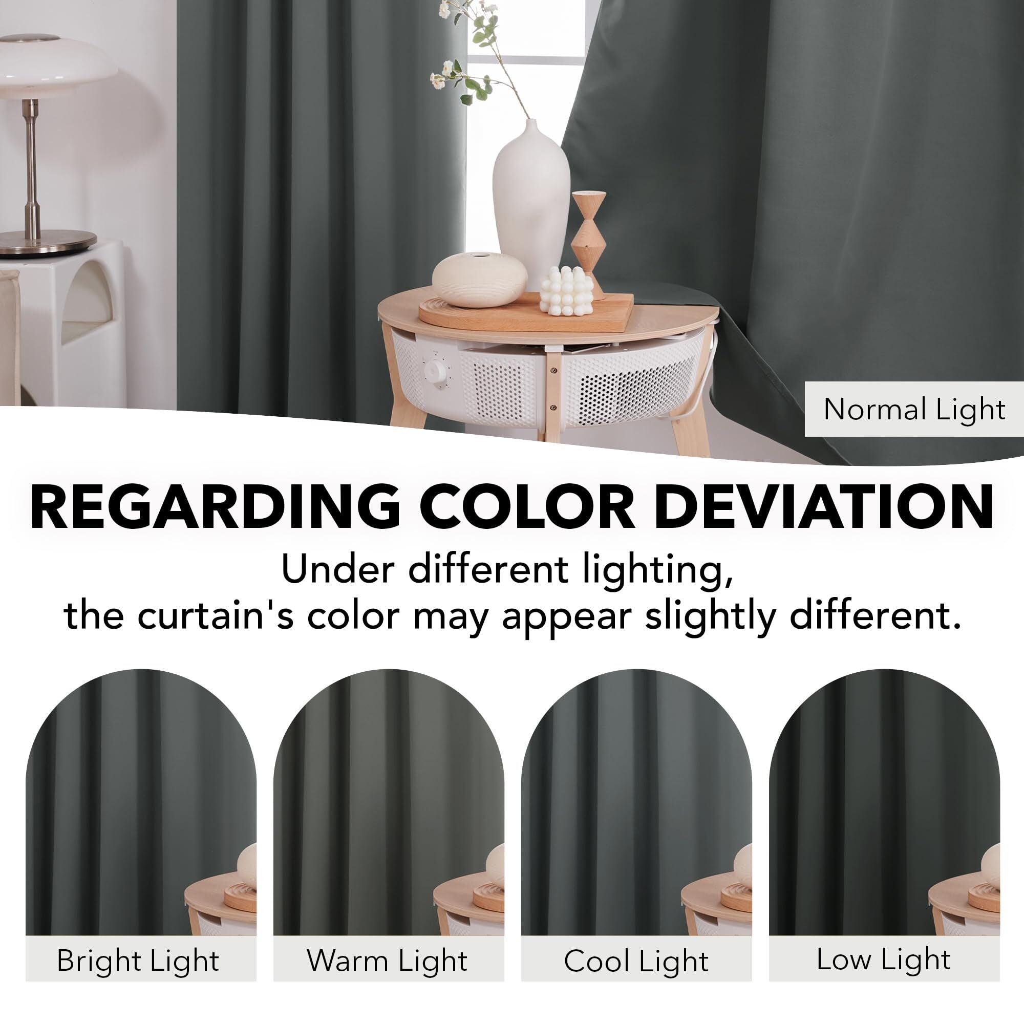 Deconovo 2-Panel 38"W Back Tab Blackout Curtains – Thermal Insulated