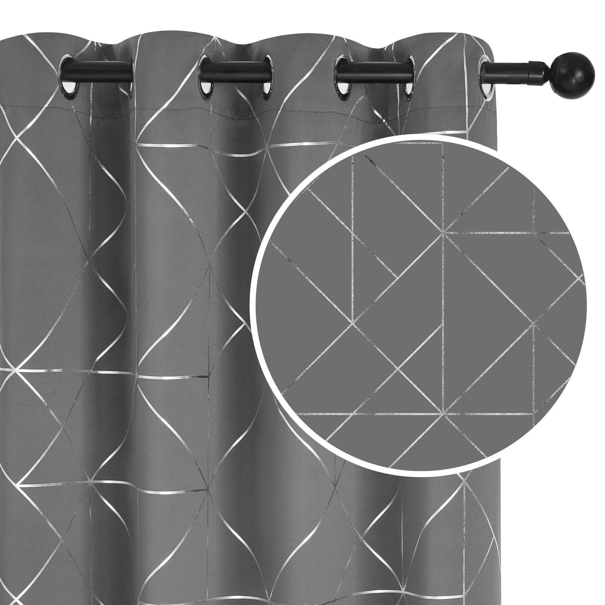 Deconovo Women’s Size Neutral Patterned Blackout Curtains 2 Panels