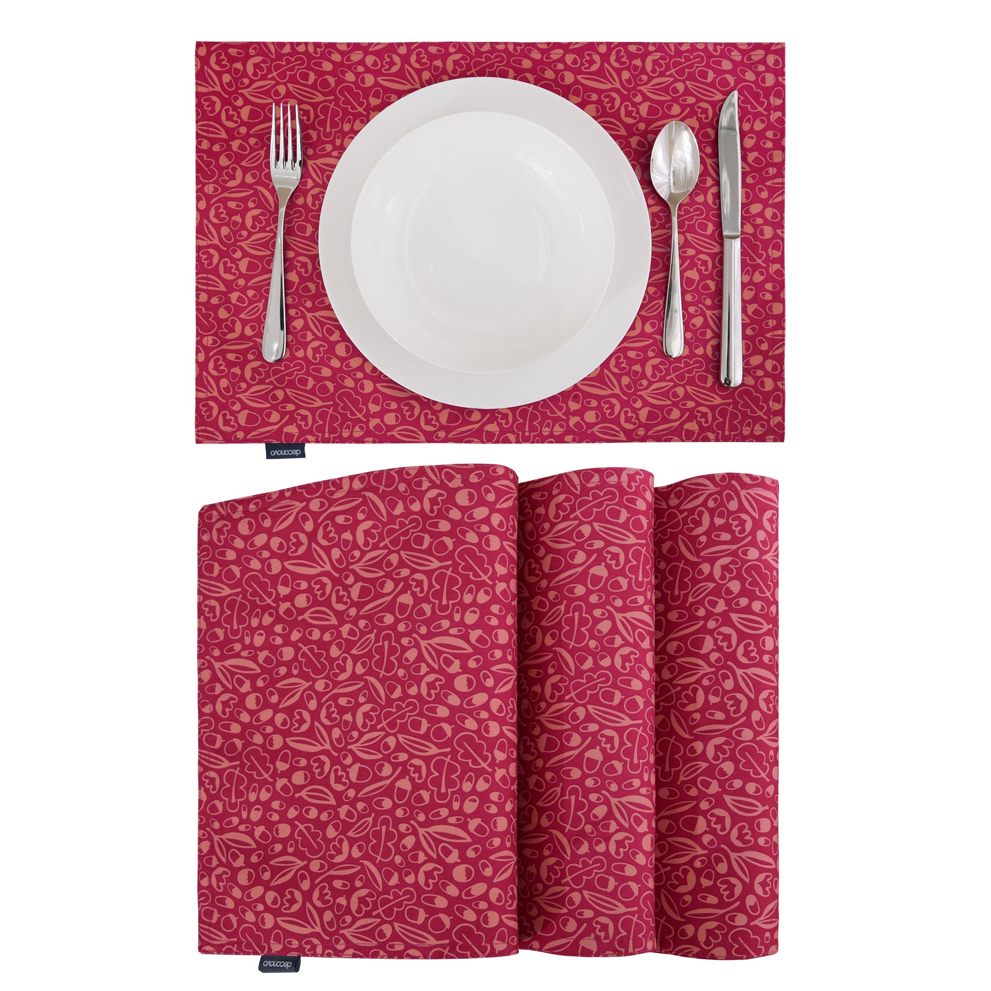 Autumn Print-Rose Red