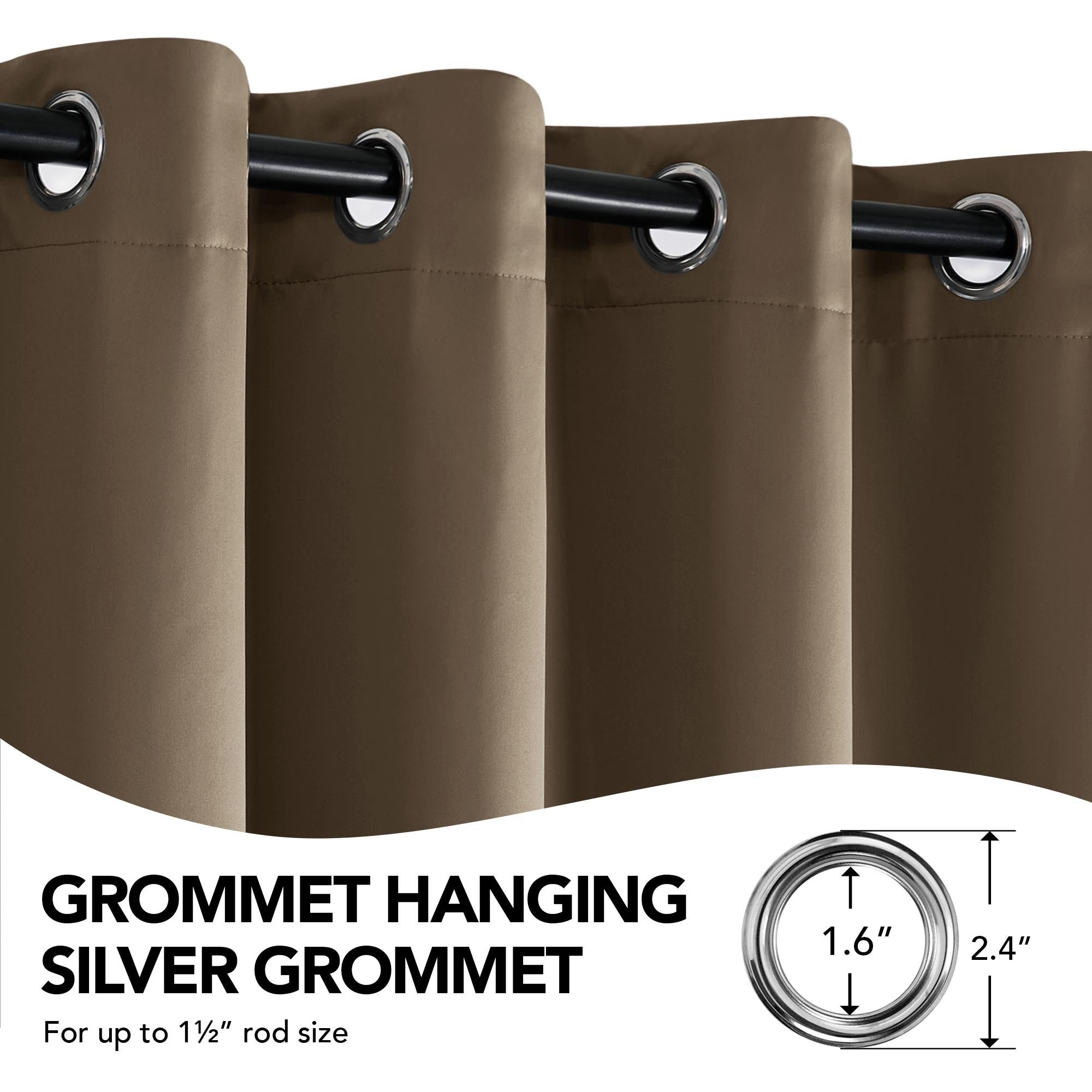 Deconovo Total Blackout Recycled Curtains Grommet 2 Panels