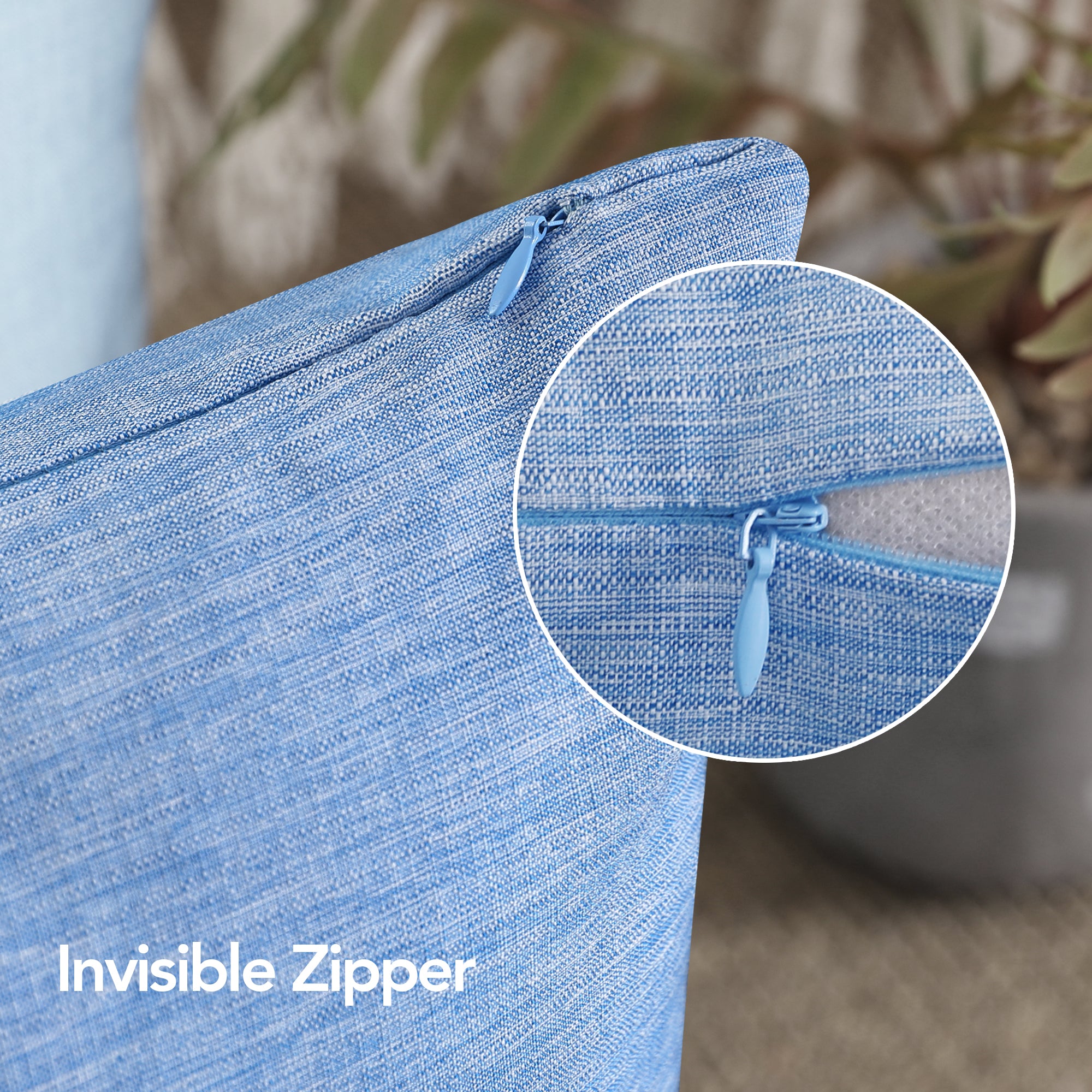 Deconovo 4 Pack Faux Linen Pillow Covers with Hidden Zipper