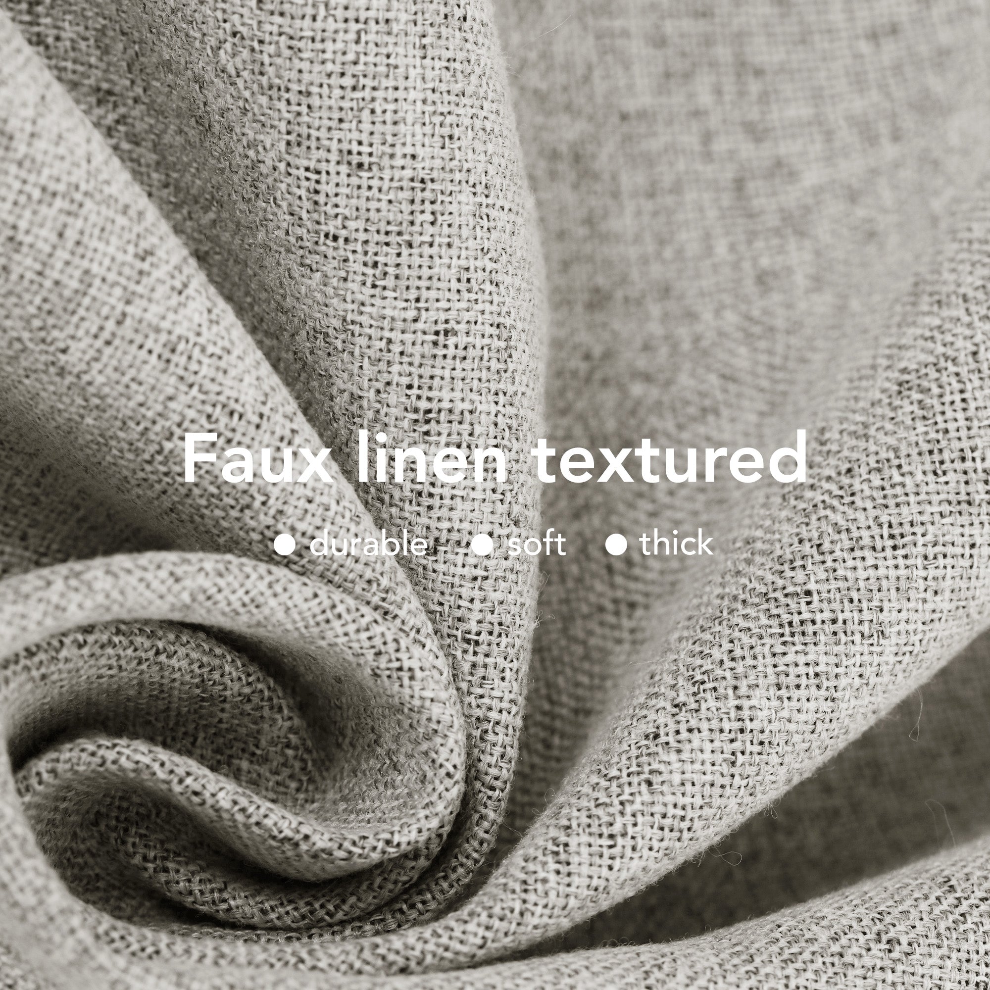 Deconovo 100% Blackout Faux Linen Curtains 2 Panels – Multiple Sizes