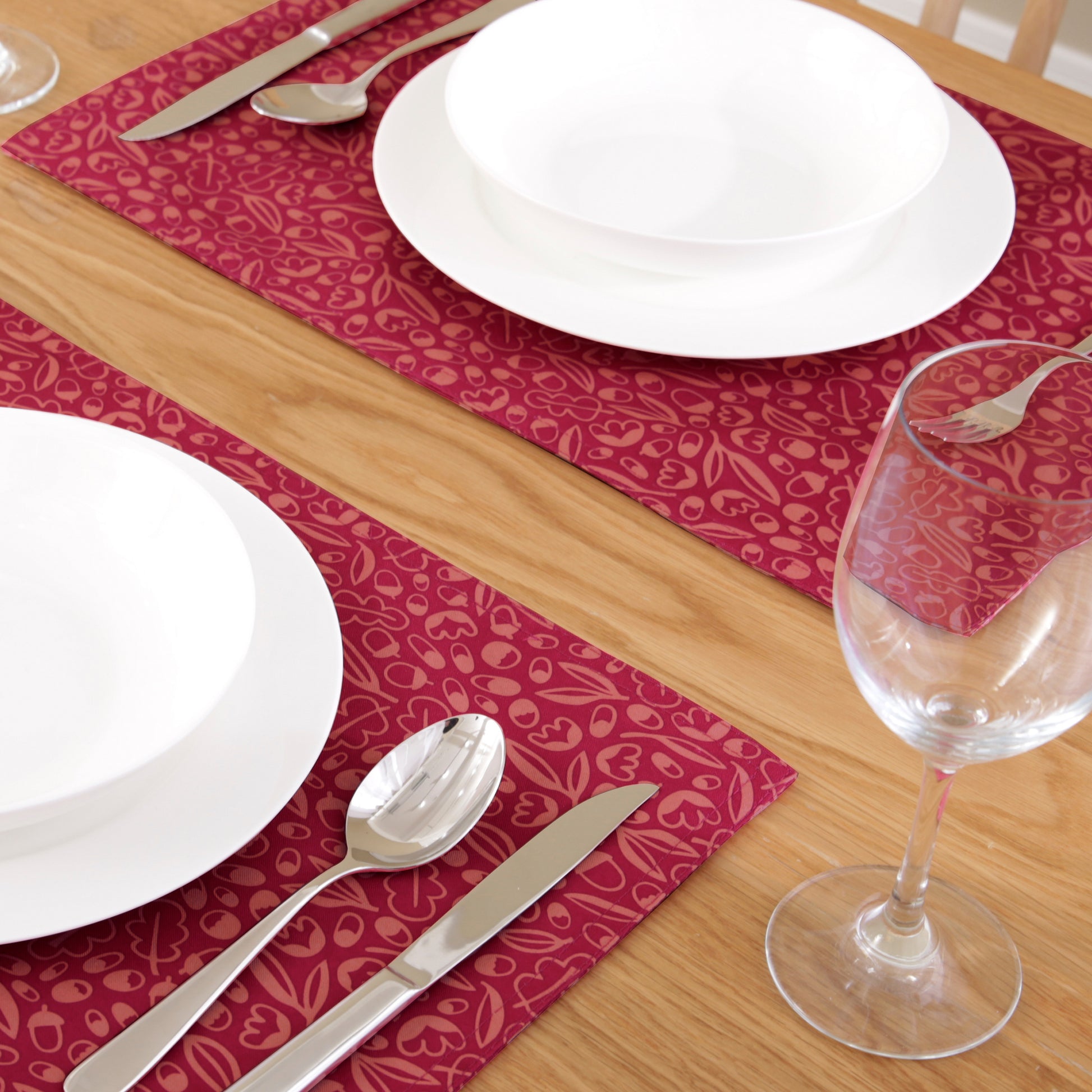 Autumn Print-Rose Red