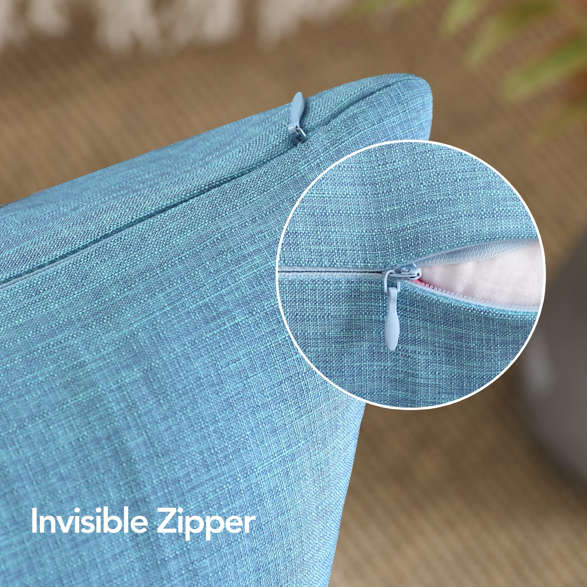 Deconovo 4 Pack Faux Linen Pillow Covers with Hidden Zipper