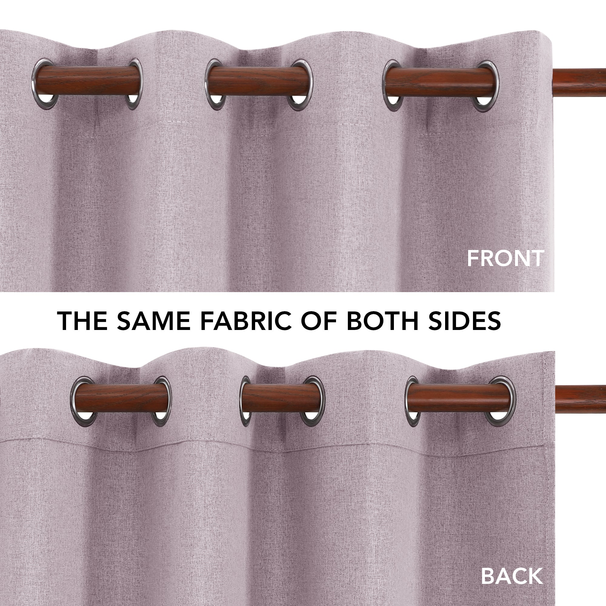 Deconovo 100% Blackout Faux Linen Curtains 2 Panels – Multiple Sizes