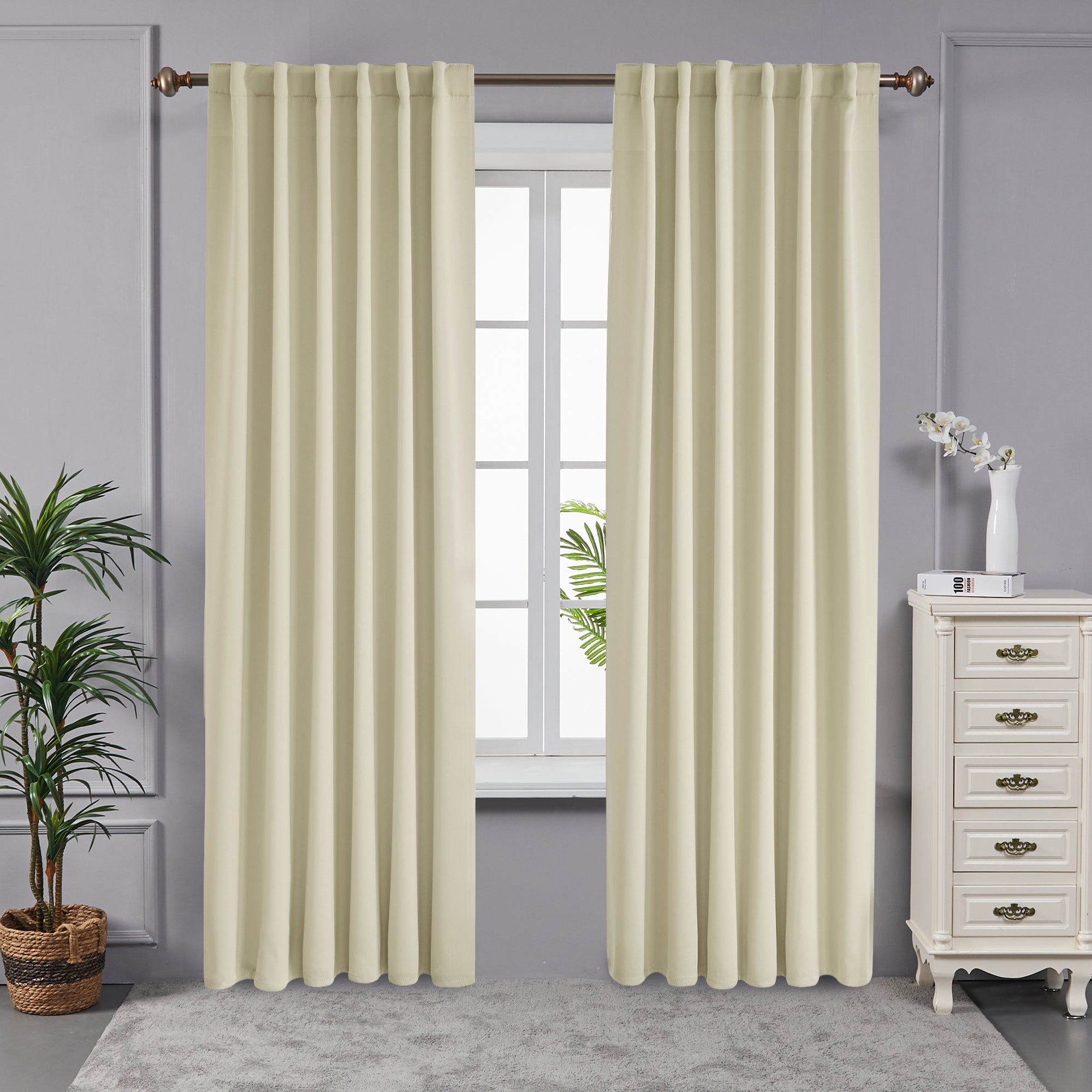 Deconovo 52" Back Tab Thermal Blackout Curtains (2 Panels)