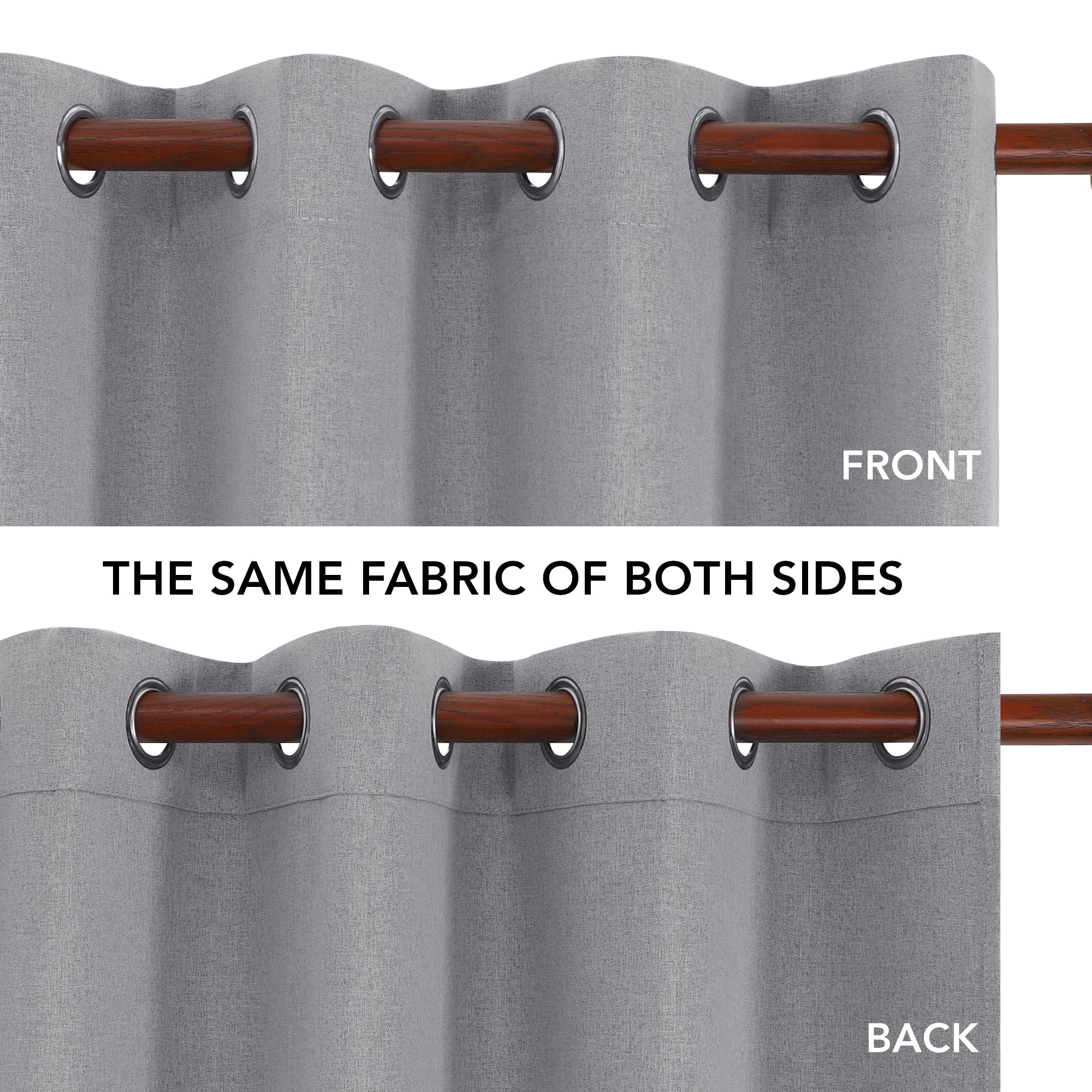 Deconovo 100% Blackout Faux Linen Curtains 2 Panels – Multiple Sizes