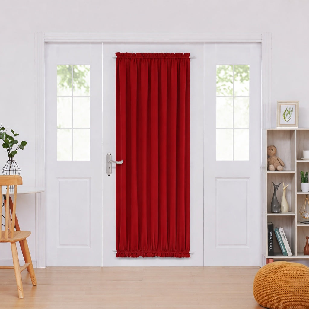 Deconovo Blackout Door Curtain Panel with Adjustable Tieback for Glass Doors, Solid Color, 1 Panel