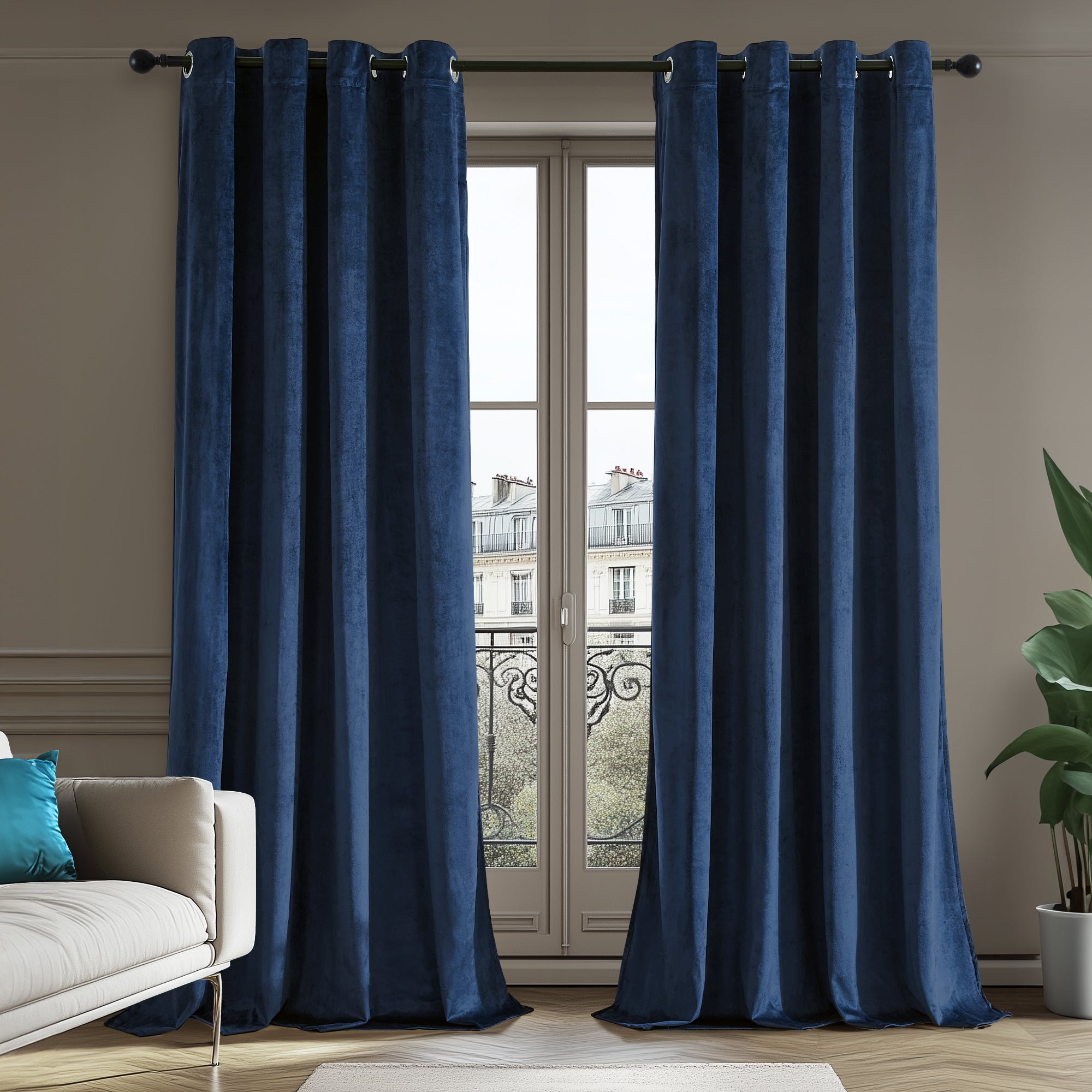 Deconovo Velvet Blackout Curtains – 2 Panels, Thermal, Grommet Top