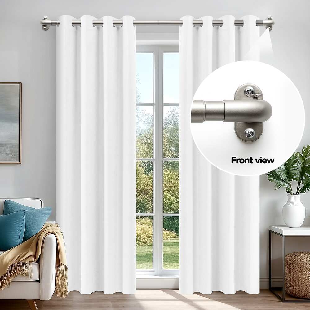 Deconovo Adjustable Wraparound Curtain Rod for Blackout and Room Darkening Curtains