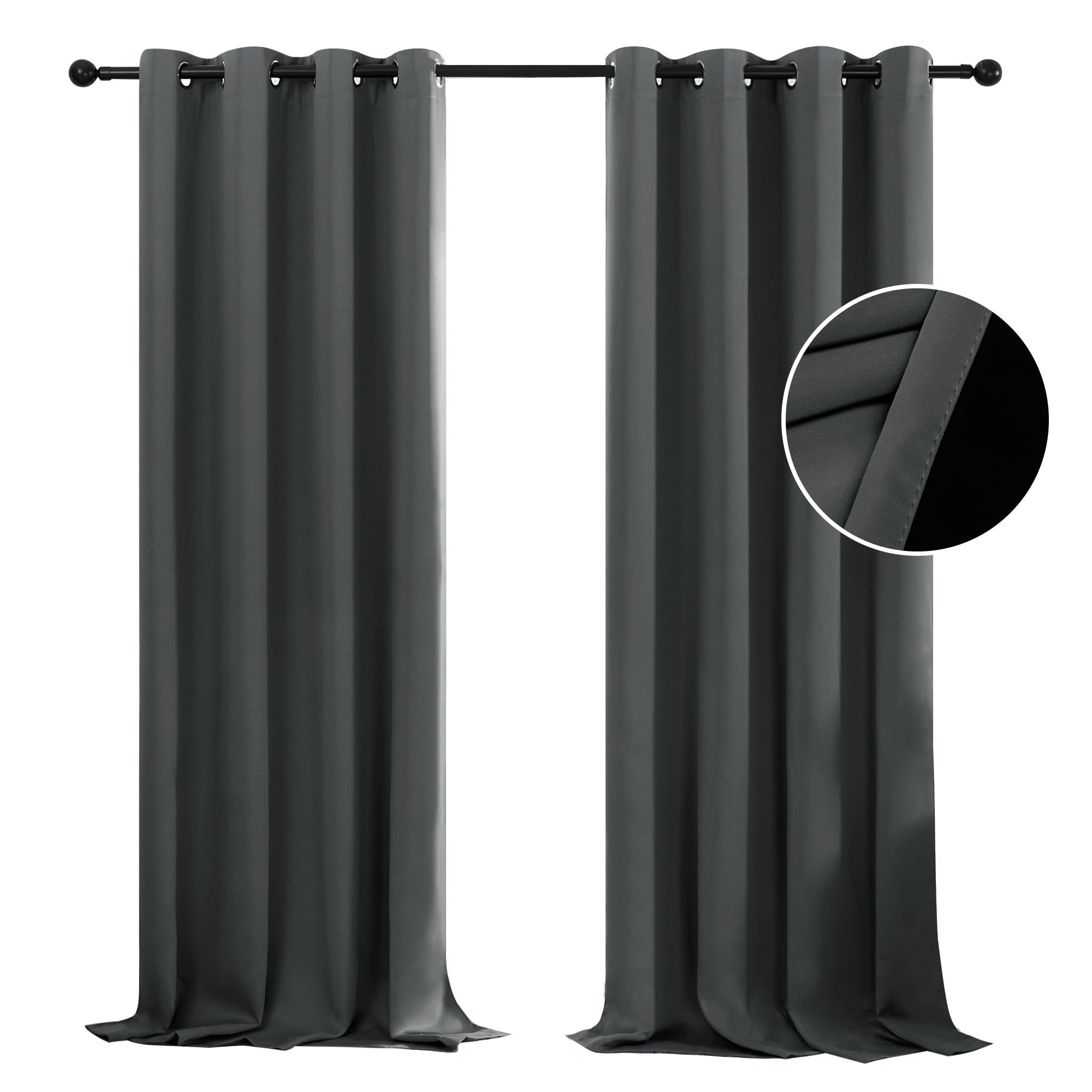 Deconovo Total Blackout Recycled Curtains Grommet 2 Panels
